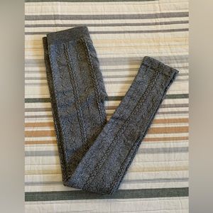 Gray Cable Knit Tights